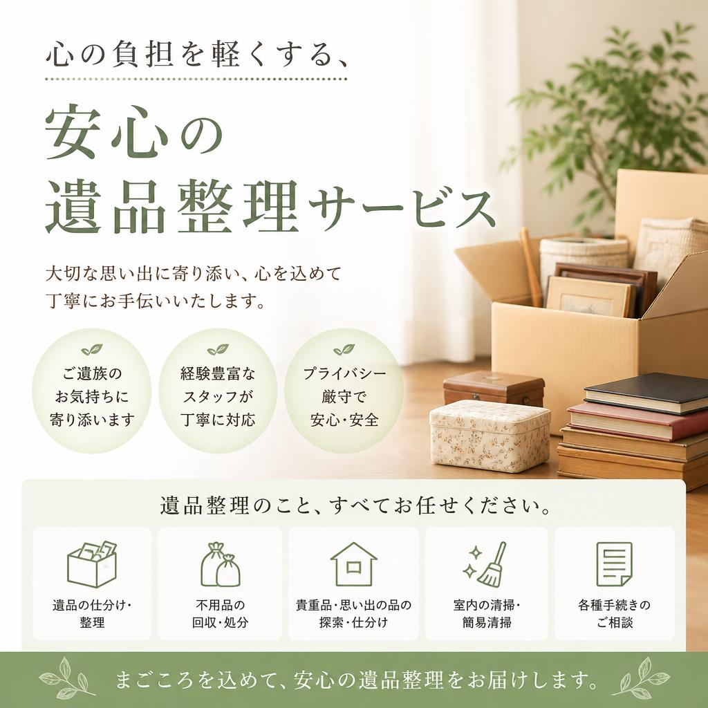 遺品整理｜松山市｜心の負担を軽くする、安心のサービス