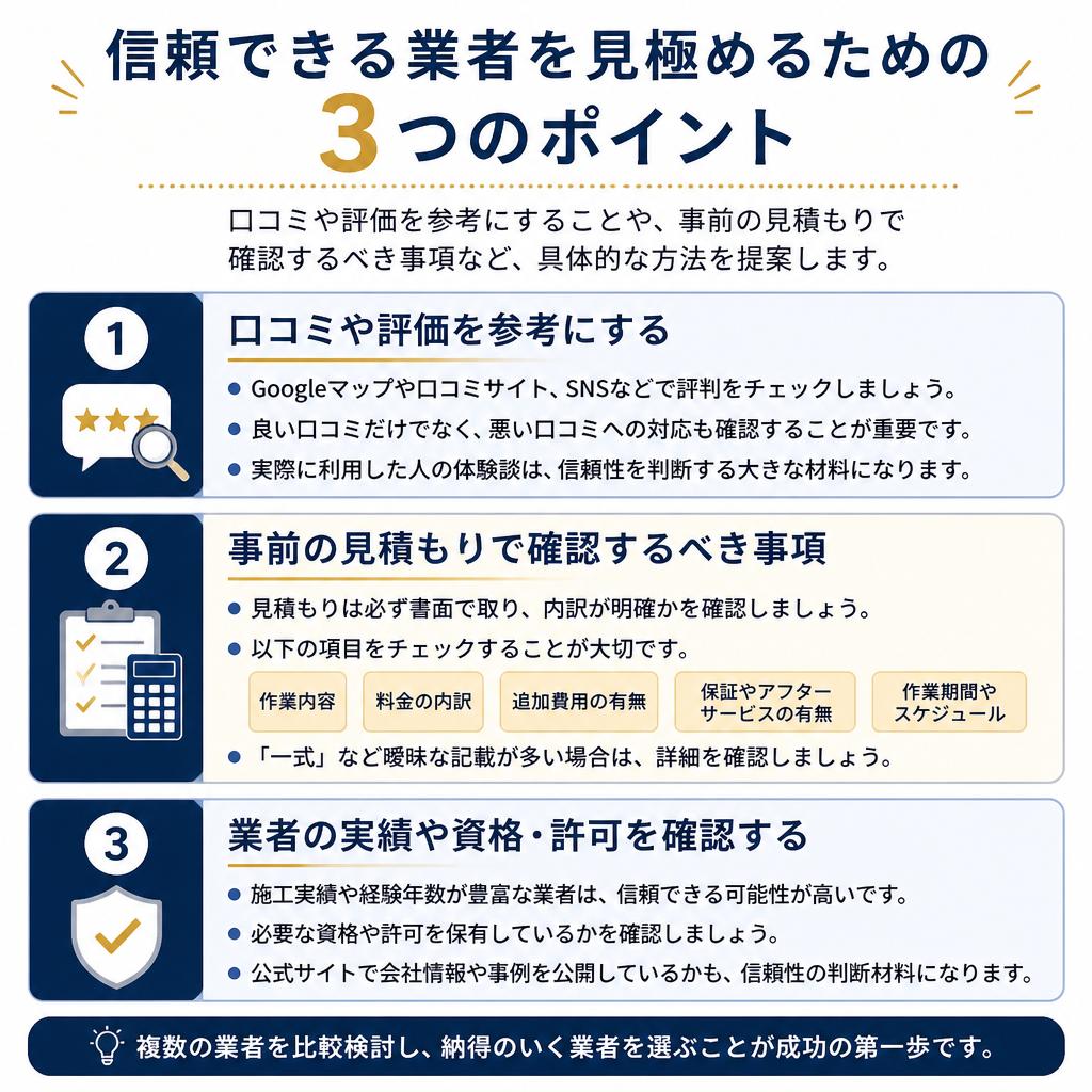安心できる業者の見分け方