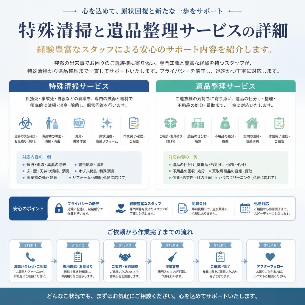 弊社の特殊清掃・遺品整理サービスの紹介