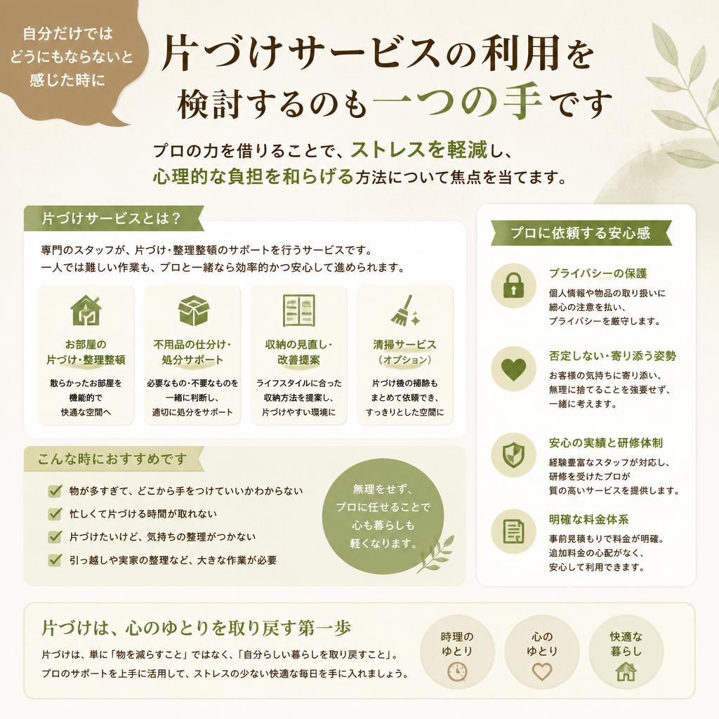 プロの力を借りる！片づけサービスの活用法