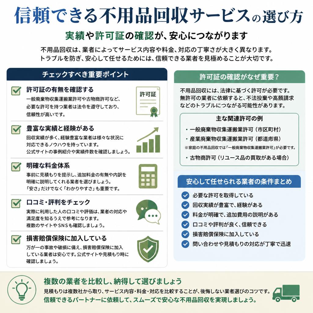 安全な不用品回収サービスの選び方